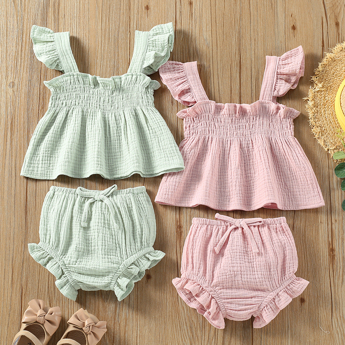 Girls Summer Sling & Shorts Set
