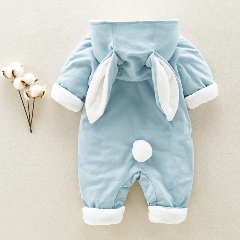 Thickened  hooded cotton baby Onesies