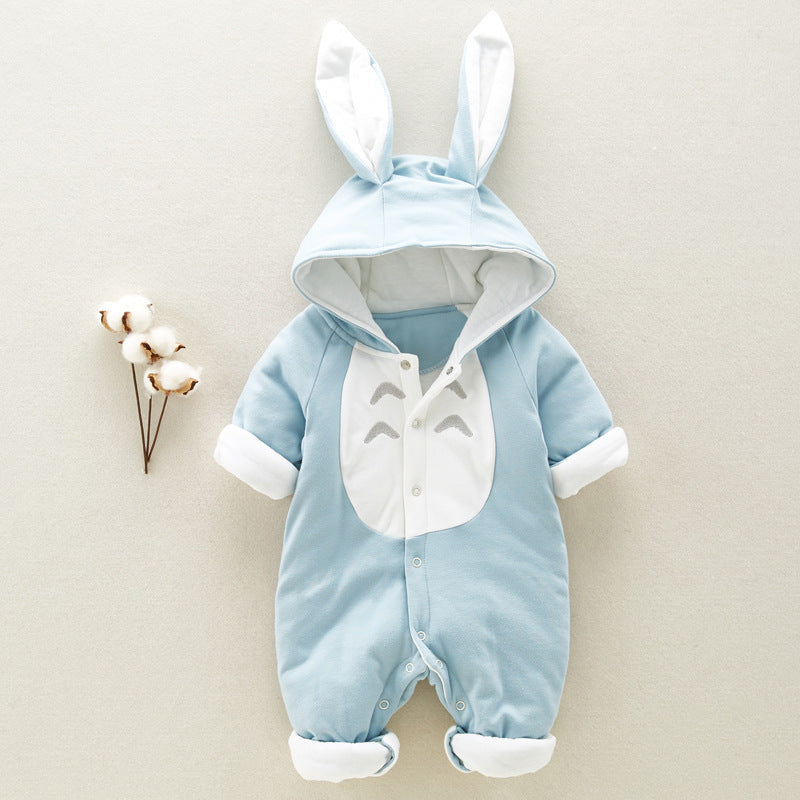 Thickened  hooded cotton baby Onesies