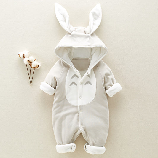 Thickened  hooded cotton baby Onesies