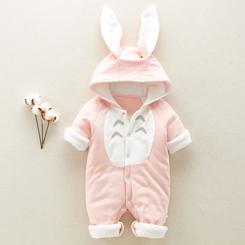 Thickened  hooded cotton baby Onesies