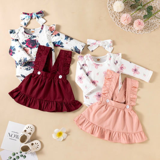 Baby Girl Romper & Dress Set (3-Piece)